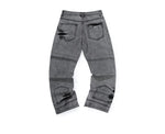 Street Retro Style Dark Grey Jeans with Zip