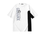 Color Block Genanx Gaby Loose Off-shoulder Sleeve Cotton T-shirt