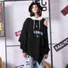 【GENANX2024NEW】Irregular print fake two strapless sleeved hoodie for women