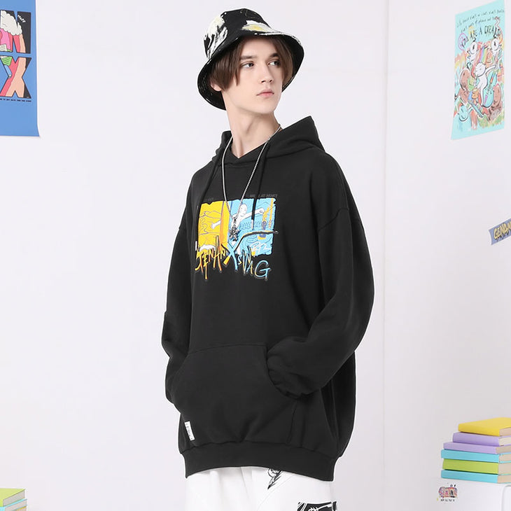 【GENANX2024NEW】Printed hooded cotton hoodie