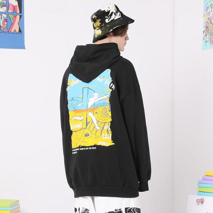 【GENANX2024NEW】Printed hooded cotton hoodie