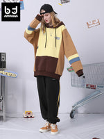 Color contrast patchwork letter label loose stretch leg cotton sweatpants