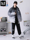 Gradient letter label removable wing drop shoulder white down jacket