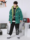 Colorful letter-printed drawstring stretch pants with waist and leg girdle cotton sweatpants