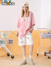 Micro tide wind letter print multi-color optional couple round neck T-shirt