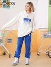 Simple style lines chequered side stripes body tag leg tracksuit pants