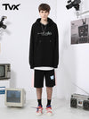 Simple style Bright color tear TV letter-printed cotton hoodie