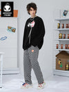 Checkerboard Label Stretch Rope Casual Pants