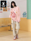 Cargo pocket alphabet embroidered stretch rope thick Korean fleece casual pants