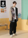 Cargo style printed stretch rope double pocket loose sag leg casual pants