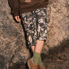 【GENANX2024NEW】Vintage cargo style camo print multi-pocket cotton capri casual pants