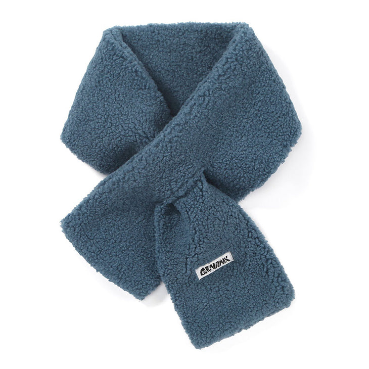 【GENANX2024NEW】Simple style solid color teddy velvet cross neck scarf