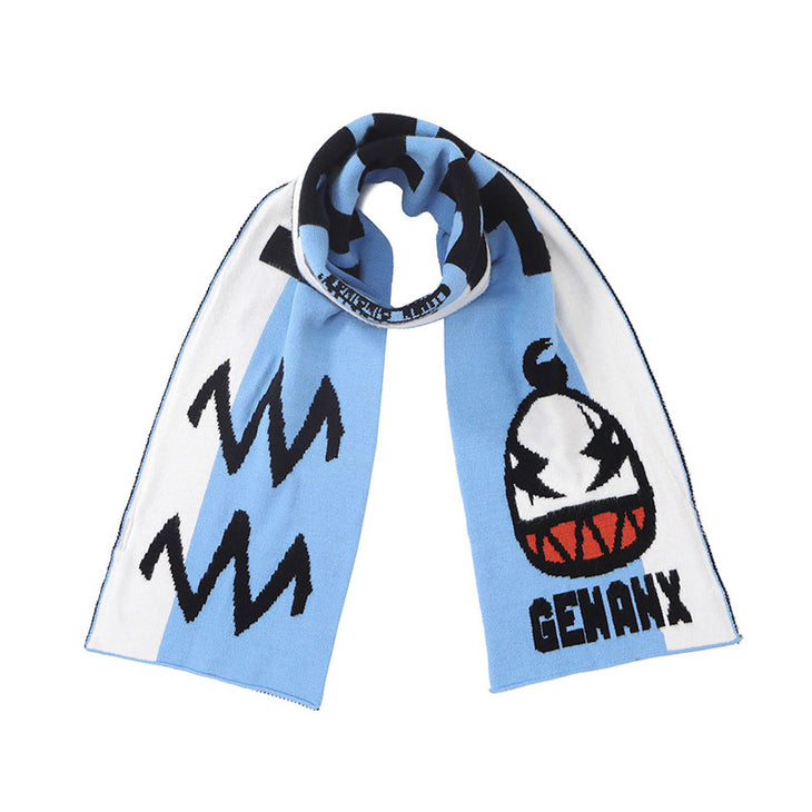 【GENANX2024NEW】Blue and white mixed English jacquard knitted scarf