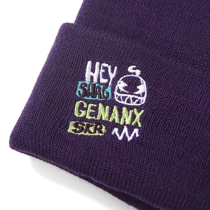 【GENANX2024NEW】Simple embroidered dome head warm knit hat