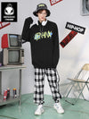 Hip Hop Jacquard Mock Neck Sweater