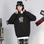 【GENANX2024NEW】Cartoon print loose hooded cotton hoodie man