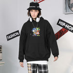 【GENANX2024NEW】Cartoon print loose hooded cotton hoodie man