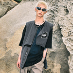 【GENANX2024NEW】Outdoor irregular overlapping patchwork color contrast large pocket vest