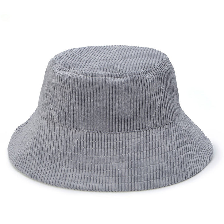 【GENANX2024NEW】English embroidered corduroy fisherman's hat with large brim