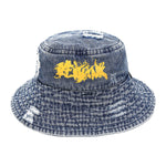 【GENANX2024NEW】Ripped print pleated textured brim Cowboy blue basin hat Fisherman's hat