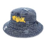 【GENANX2024NEW】Ripped print pleated textured brim Cowboy blue basin hat Fisherman's hat