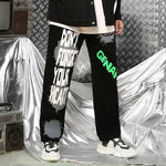 【GENANX2024NEW】Graffiti English print zipper loose straight leg jeans