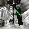 【GENANX2024NEW】Graffiti English print zipper loose straight leg jeans