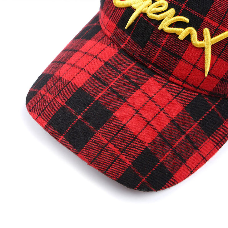 【GENANX2024NEW】Color matching check English embroidery adjustable cap