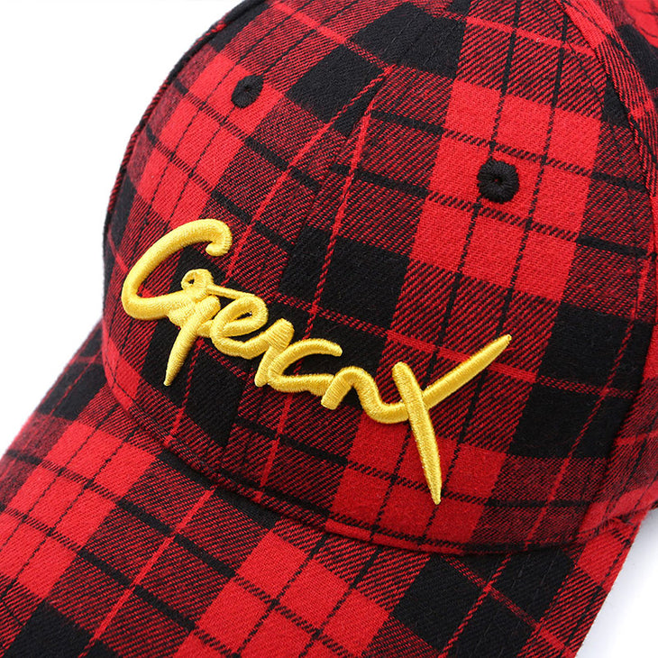 【GENANX2024NEW】Color matching check English embroidery adjustable cap