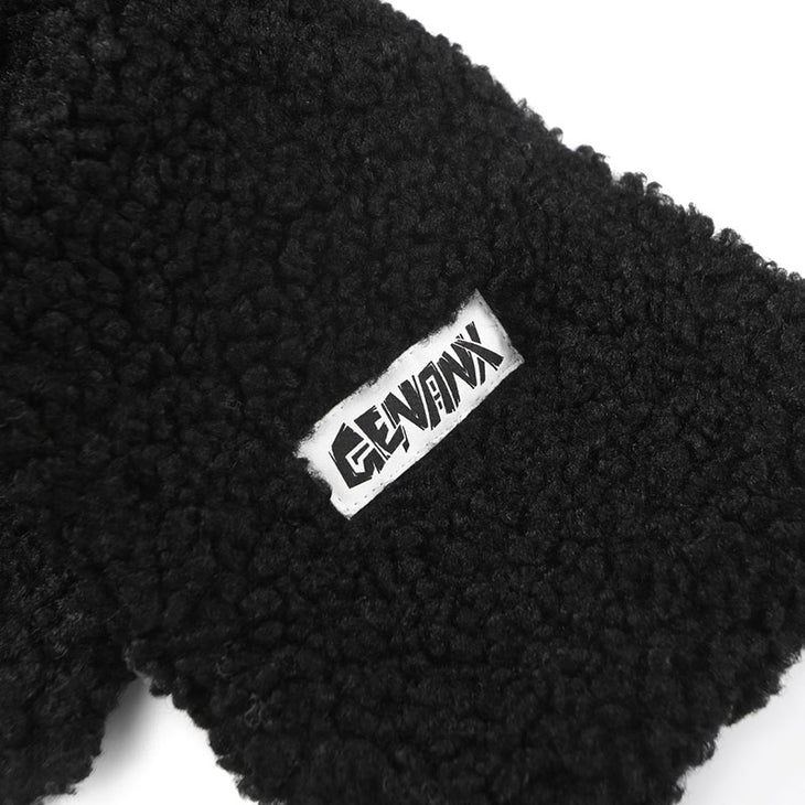 【GENANX2024NEW】Simple style solid color teddy velvet cross neck scarf