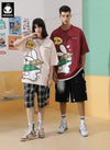 Bunny Print Space Cotton Dropped Sleeve Couple T-Shirt