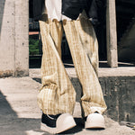 【GENANX2024NEW】Striped thread embroidery loose drop straight tube enzyme wash wide leg pants jeans