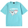Big Tooth Monster Heart Star letter print loose shoulder combed cotton T-shirt
