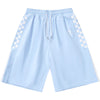 Contrasting chequered printed Lightning monogrammed quarter shorts