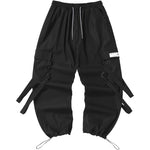Collapsible air detachable metal buckle strap elastic rope cargo casual pants