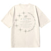 Creative glow-in-the-dark four-star monogram print loose shoulder suede T-shirt