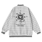 Chanel style Sun and Moon Totem monogram embroidered single breasted striped hem jacket