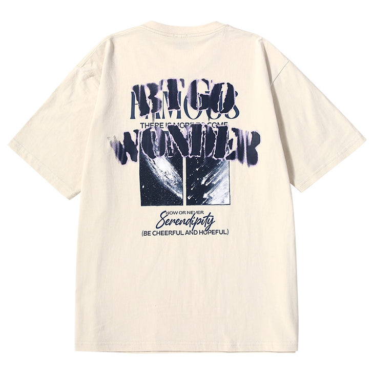Cosmic Galaxy monogram print loose sleeved cotton T-shirt