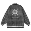 Chanel style Sun and Moon Totem monogram embroidered single breasted striped hem jacket