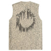 Us tide Mountain Crostar Crepe letter print loose version sleeveless vest T-shirt