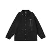 Cargo style monogram embroidered label trim cord four-button drop cuff jacket
