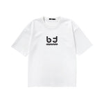Bigdon painted letter-print crew-neck sleeved cotton T-shirt
