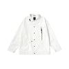 Cargo style monogram embroidered label trim cord four-button drop cuff jacket