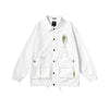 Cargo Style Lightning Doodle print stretch-string jacket with multiple pockets