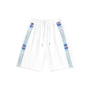 Micro hipster monogrammed matching pair of cotton shorts with side stripes