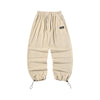 Simple basic solid color embroidered standard elastic rope buckle pant leg casual pants