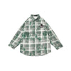 【GENANX2024NEW】Contrasting plaid Kinney silk print towel embroidered sleeved shirt