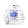 【GENANX2024NEW】Cosmic Blue Star River alphabet print drawstring kangaroo ribbed hood with drawstring rotator sleeves pure cotton hoodie