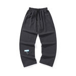 Simple style graffiti printed stretch rope label cotton sports casual pants