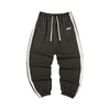 Simple sport wind side striped ribbon embroidered label drawstring leg sweatpants